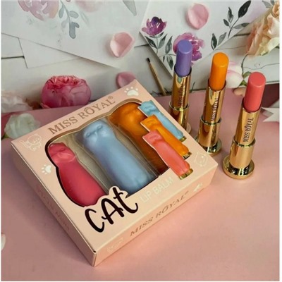 Бальзам для губ в наборе 3pcs Кошечки
