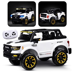 Электромобиль детский "Крутой внедорожник" (цвет белый)