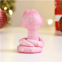 Фигурное мыло «Змея Улыбака» розовый с серебром