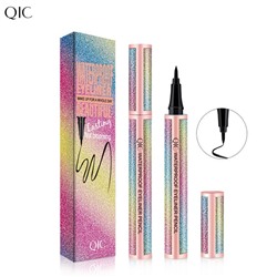 (ЗАМЯТА КОРОБКА) Стойкая подводка-фломастер в блестящем футляре QIC Waterproof Eyeliner