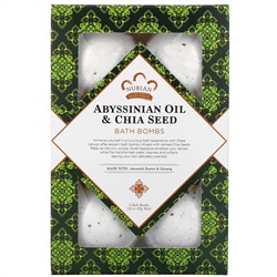 Nubian Heritage, Abyssinian Oil & Chia Seed, Bath Bombs, 6 Bath Bombs, 1.6 oz (45 g) Each