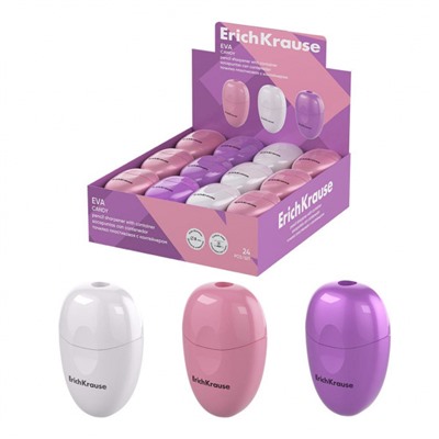 Точилка пластиковая с контейнером Eva, Candy ассорти 60035 ErichKrause