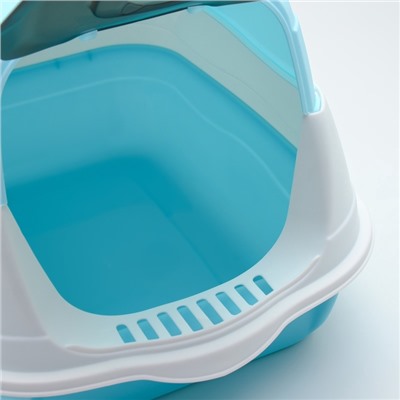 Туалет закрытый 2-в-1 со съёмным верхом 34×50×33 см, голубой