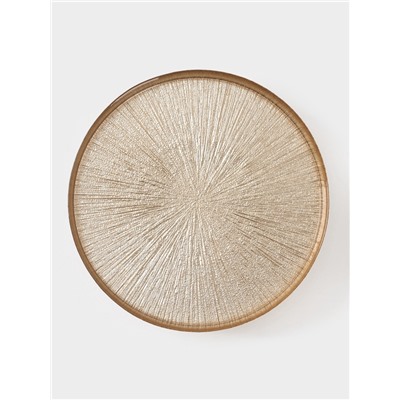 Блюдо для торта «Кувшинка», d=28 см, на ножке, стекло, золотистое