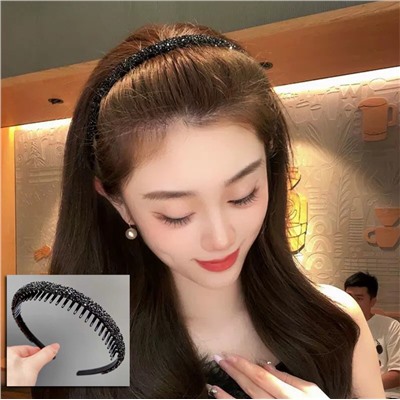 Ободок для волос гребень блестящий