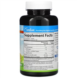 Carlson Labs, Kid's, жевательный витамин C, натуральный мандарин, 250 мг, 60 вегетарианских таблеток