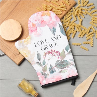 Варежка-прихватка «Этель» Love and Grace: 20×28 см, саржа, 100% хлопок, ватин 250 г/м²