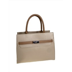 Женская сумка из искусственной кожи, цвет бежевый с коричневым