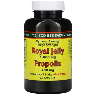 Y.S. Eco Bee Farms, Royal Jelly, Propolis, 60 Capsules