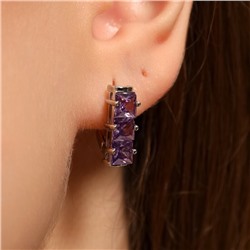 Серьги дорожка ювелирная бижутерия, покрытие посеребрение, вставка: фианиты, цвет: фиолетовый, арт.213.606