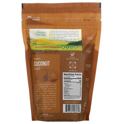 Health Garden, Organic Coconut Sugar, 16 oz (453 g)