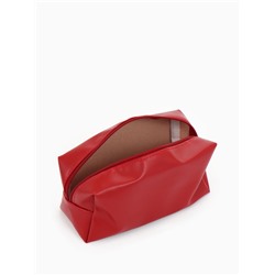 Косметичка женская ONE COLOR, на молнии, экокожа, бордовая