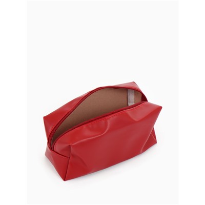 Косметичка женская ONE COLOR, на молнии, экокожа, бордовая