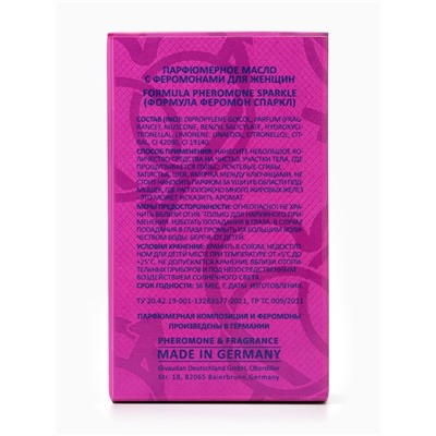 Парфюмерное масло женское с феромонами Formula Pheromone Sparkle, 15 мл (по мотивам Moon Sparkle (Escada)