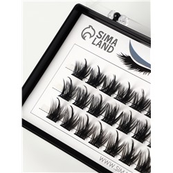 Набор накладных ресниц «Глаза из аниме», пучки, 10, 12, 14 мм, чёрные