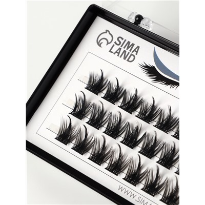 Набор накладных ресниц «Глаза из аниме», пучки, 10, 12, 14 мм, чёрные