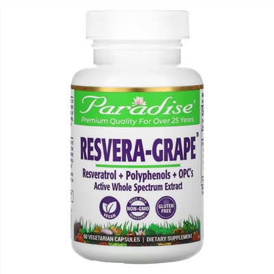 Paradise Herbs, MedVita, ResveraGrape, 60 Vegetarian Capsules
