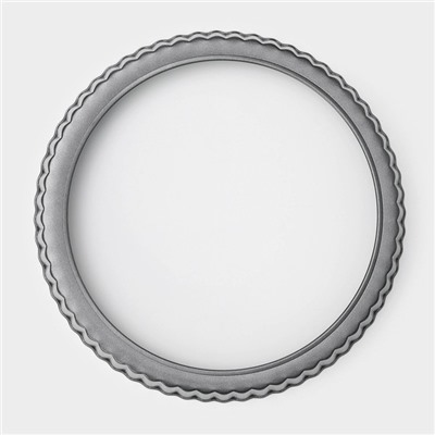 Форма для выпечки Доляна «Жаклин. Рифлёный круг», 22×2.5 см, съёмное дно, антипригарное покрытие, цвет чёрный