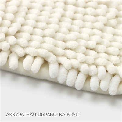 Коврик для дома LaDо́m, букли, плотность 1400 г, 50×80 см, белый