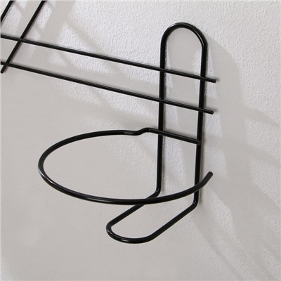 Подвес для кашпо, настенный, на 2 горшка, d=16 см, чёрный, «Зигзаг»