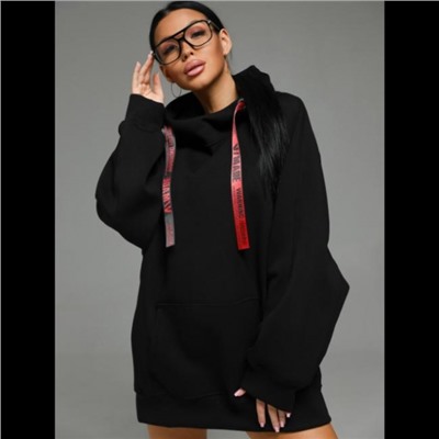 Худи женская Камелия (черный кошка)