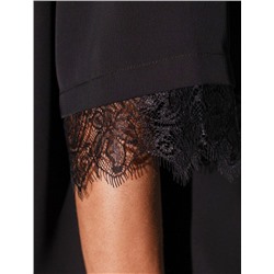 Блузка свободная из креп-шифона с кружевом