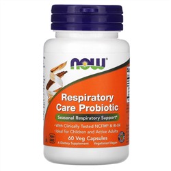 Now Foods, пробиотик для поддержки дыхательной системы, 60 растительных капсул