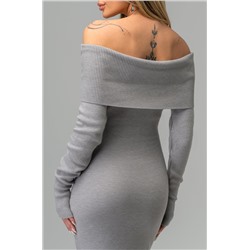 Женское вязаное платье с открытыми плечами Happyfox