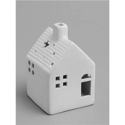 Светодиодная фигура «Дом» 6×6×9.5 см, 1 LED, керамика, от батареек LR44×2, свечение тёплое белое