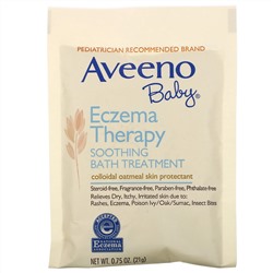 Aveeno, Успокаивающее средство для принятия ванн при экземе у детей, без запаха, 5 пакетиков, 106 г (3,75 унций)