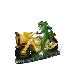 Садовая фигура из полистоуна «Лягушки на мотоцикле», 35×48×12 см