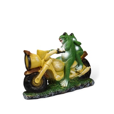 Садовая фигура из полистоуна «Лягушки на мотоцикле», 35×48×12 см