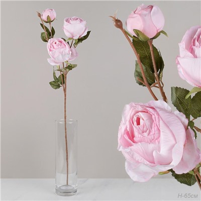 Цветок искусственный Роза пионовидная 65 см три бутона / RF-1568 /уп 200/400/