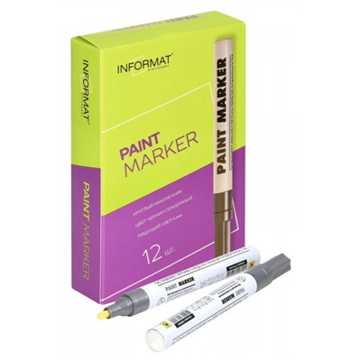 Маркер-краска 4мм 15 мл серебро KRR04S inФОРМАТ