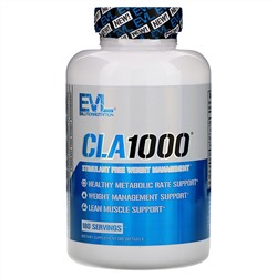 EVLution Nutrition, CLA1000, добавка для коррекции веса без стимуляторов, 180 капсул
