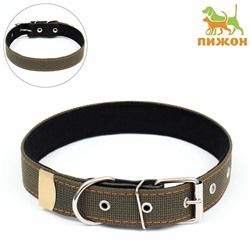 Ошейник брезентовый с подкладом, 72×3.5 см, ОШ 45-60 см, хаки