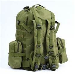 Рюкзак тактический туристический Storm tactic, 50 л, с карманами, однотонный, оливковый