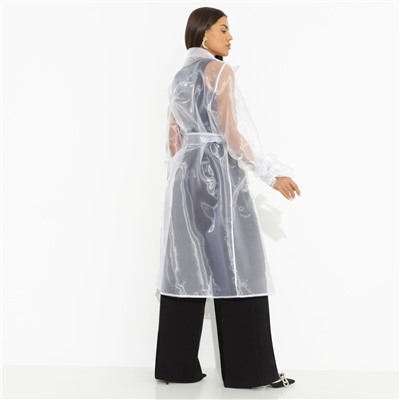 Кардиган из органзы, Разворот к счастью (белый, с поясом)