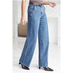 Прямые джинсы трубы со стрелками из эластичного денима VILATTE, 1230657