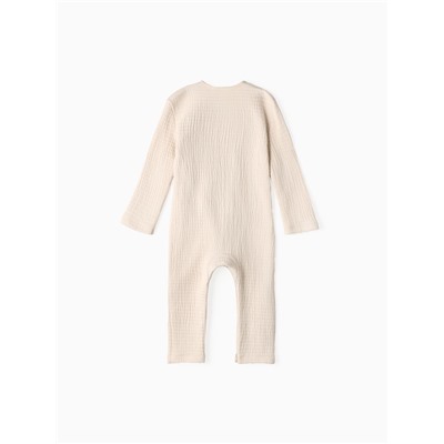 Комбинезон из жатой ткани Крошка Я, рост 62-68 см, молочный