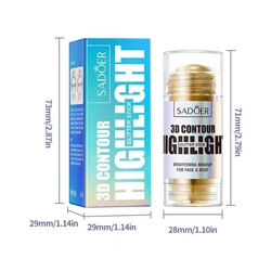 SADOER  ​Хайлайтер-стик для сияющего покрытия 3D Contour Highlighter,  тон 03