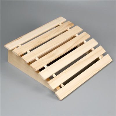 Подголовник для бани и сауны, 31×35×9.5 см, анатомический, деревянный
