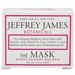 Jeffrey James Botanicals, The Mask, муссовая грязевая маска с малиной, 59 мл (2,0 унции)