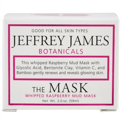 Jeffrey James Botanicals, The Mask, муссовая грязевая маска с малиной, 59 мл (2,0 унции)