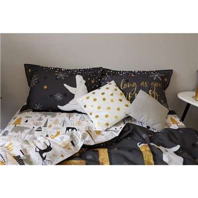 Подушка декоративная «Этель. Горошек белая», 40×40 см, велюр