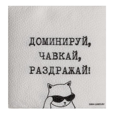 Салфетки бумажные однослойные «Доминируй, чавкай, раздражай», 24×24 см, набор 20 шт.