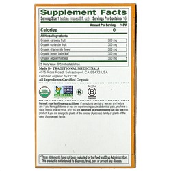 Traditional Medicinals, Organic Gas Relief, без кофеина, ромашка и мята, 16 чайных пакетиков в упаковке, 24 г (0,85 унции)