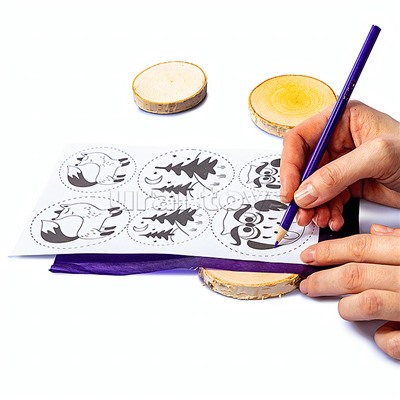 Выжигание на спилах "Лес" (спил малый)