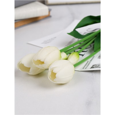 Цветок искусственный Тюльпан 5 штук набор 46 см / GR-008 /уп 30/360/силикон ВЫСОКОГО качества (Красный)