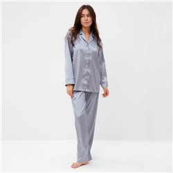 Пижама женская (рубашка, брюки) KAFTAN «Леопард», голубая, размер 48-50